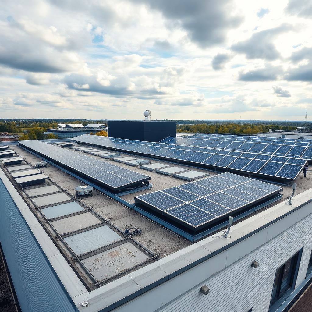 Industriedach mit PV-Anlage